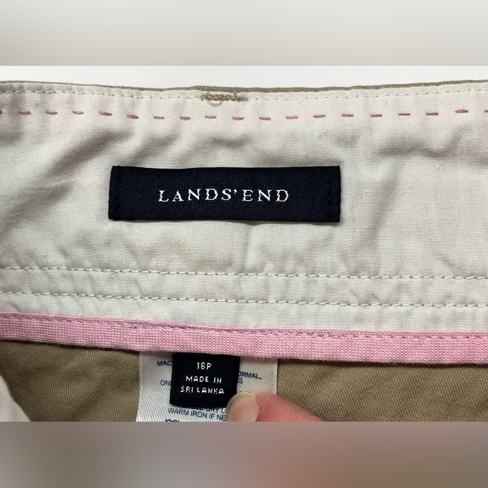 Lands End Women’s Tan Skirt Casual Skirt with Shorts Skort Size 16P - Picture 6 of 14